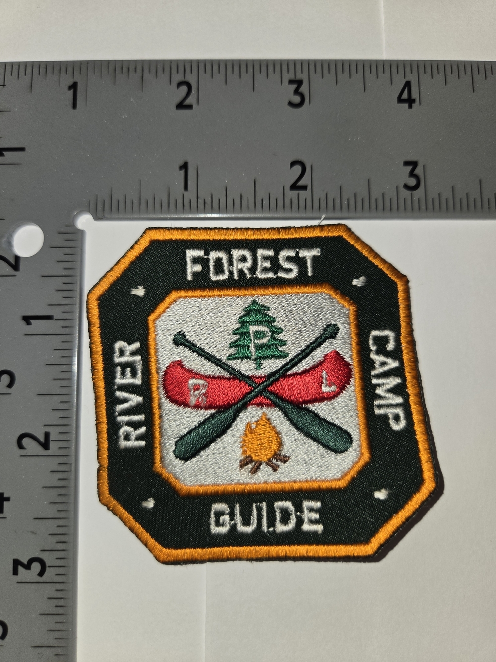 Forest River Camp Guide Embroidered Patch - Green, Red, Gold